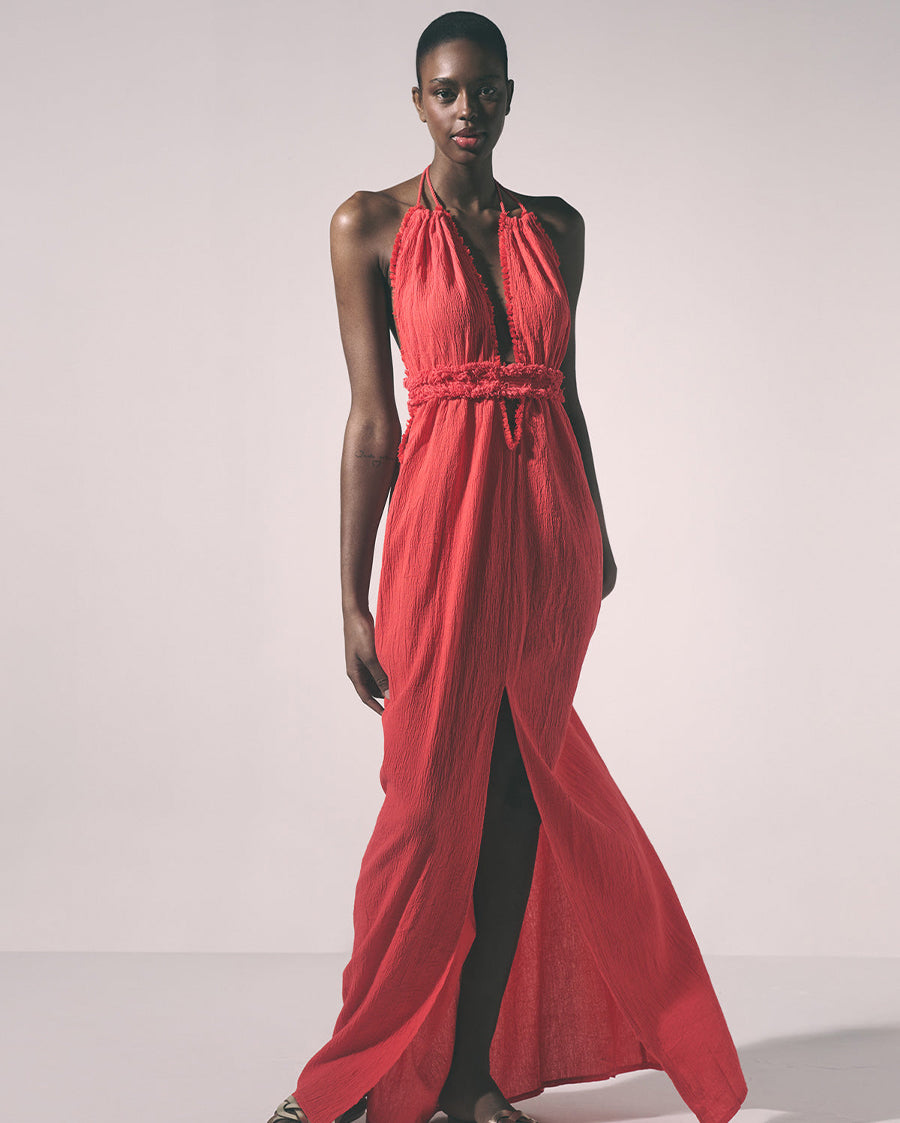anais maxi dress red Anais Maxi Dress Coral – shopatsauce.com