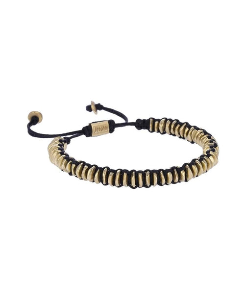 Small size gold and black cord bracelet