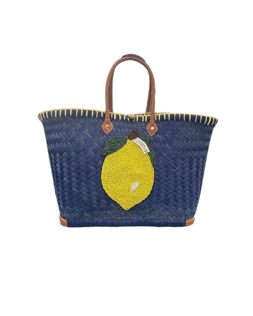 Beaded Lemon Basket Bag