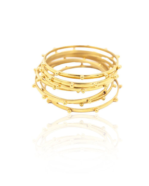 Bracelet seven with golden brass details