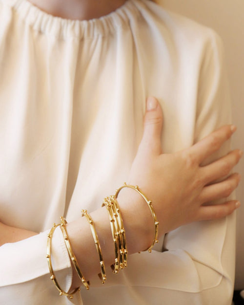 Bracelet seven with golden brass details