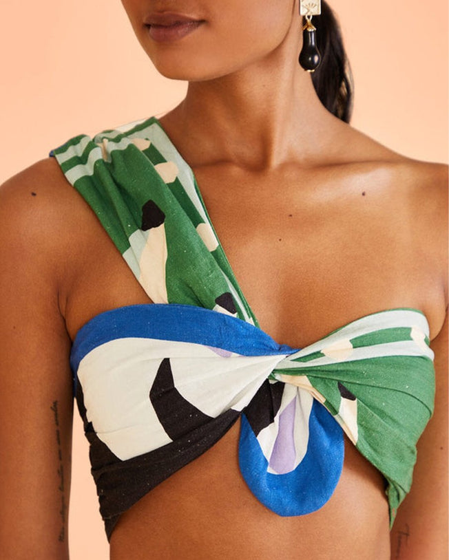 Brasi l bahia scarves crop top with midi skirt