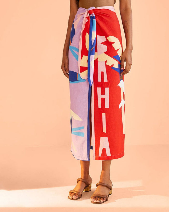 Brasi l bahia scarves crop top with midi skirt