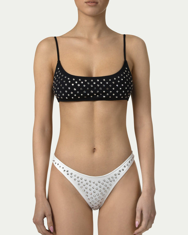 Chiara Black and White Two Piece Bikini in Duo Color