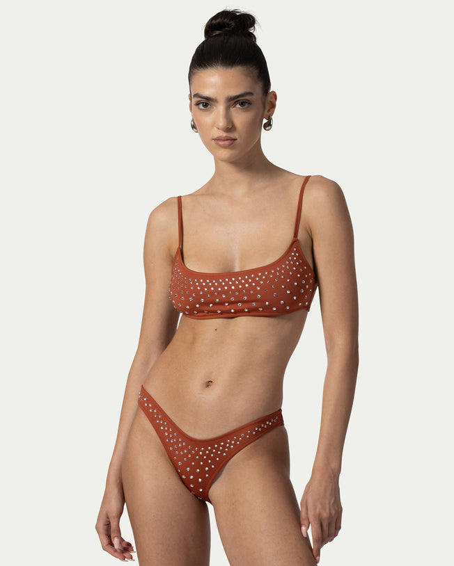 Chiara Crystal Cinnamon Two-Piece Bikini Set