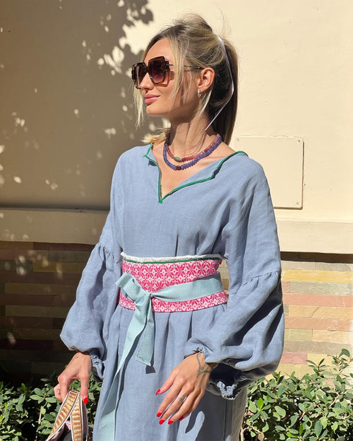 Diana Kimono Dress Midblue