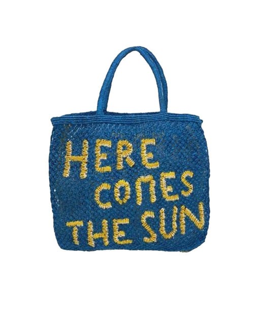 Here comes the sun - cobalt blue and natural large tottebag