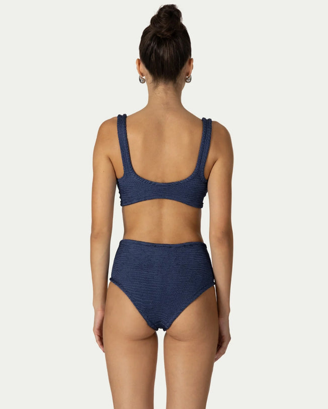 Irina High Waisted Two-Piece Navy Blue Bikini Set