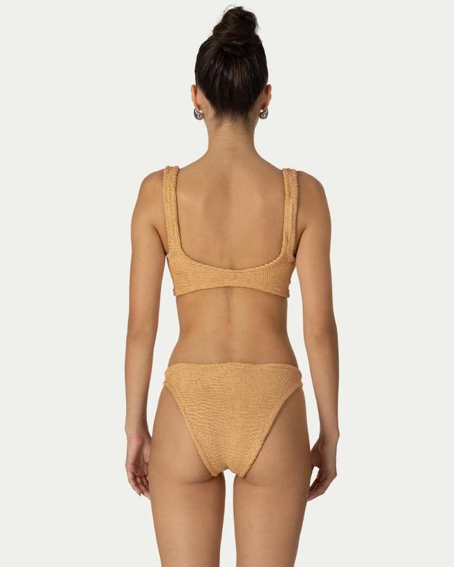 Irina Two-Piece Peach Lurex Bikini Set