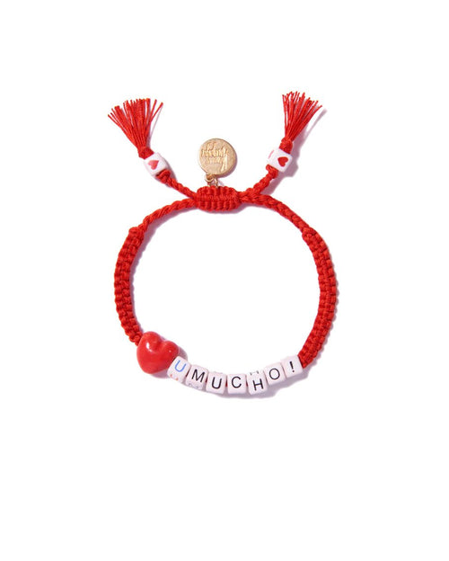 Love you mucho bracelet - red