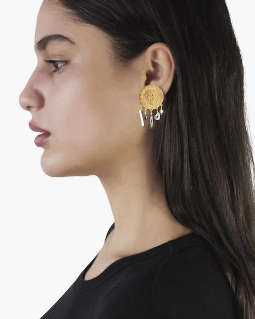 Magic sun earrings 100% plated brass