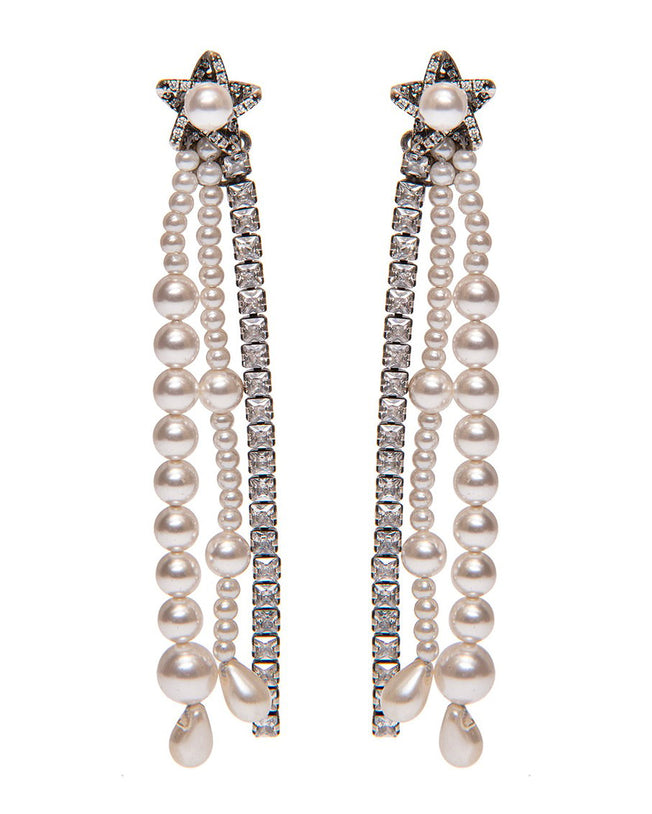 Pearls and crystals earrings