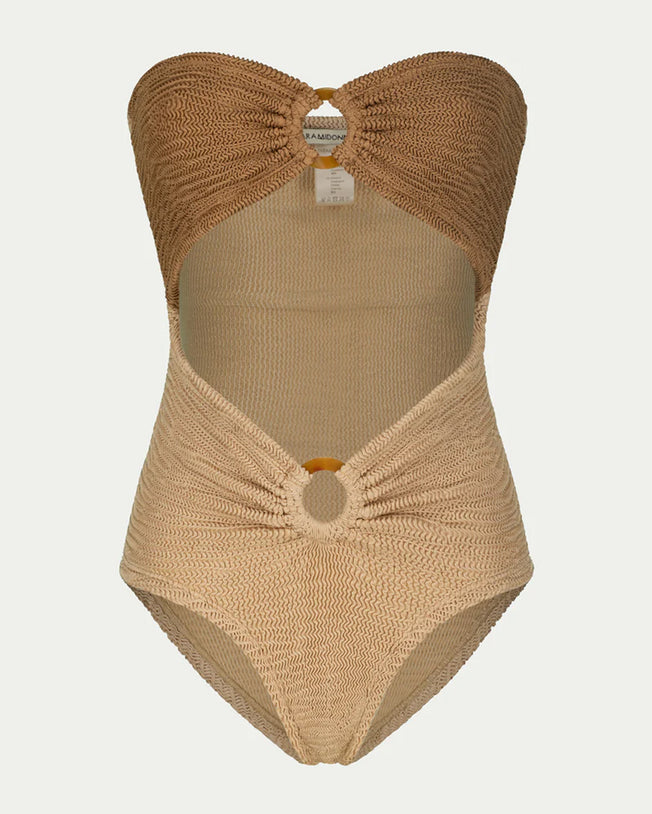 Rene Camel Sugar High-Waisted Bikini in Duo Color