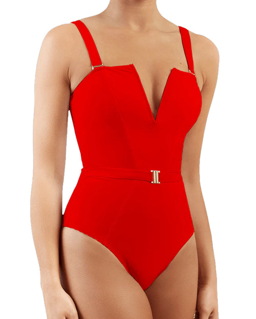 The Victory Body-Contouring One Piece Scarlet Flame Red