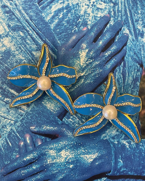 Wild orchids earrings blue