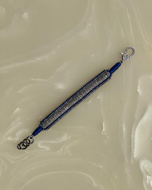 14K Victorian Bracelet - Wt. (Gross-24.260gms; Silver-22.768gms; Other-1.000gms) Dia. Single Cut LB 2.460ct with 491 Dia. Pcs - Royal Blue