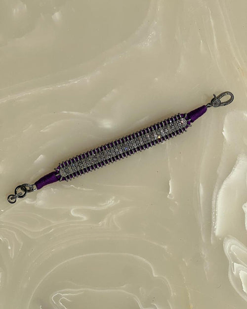 14K Victorian Bracelet - Wt. (Gross-31.860gms; Silver-30.232gms; Other-0.960gms) Dia. Single Cut LB 3.340cts with 1144 Dia. Pcs - Purple