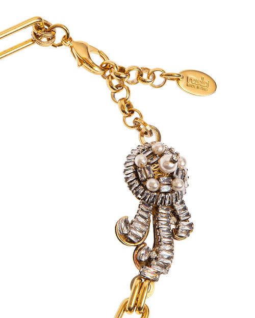 Antique gold pearl and crystals necklaces