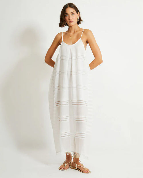 Abira Slip Long Dress White