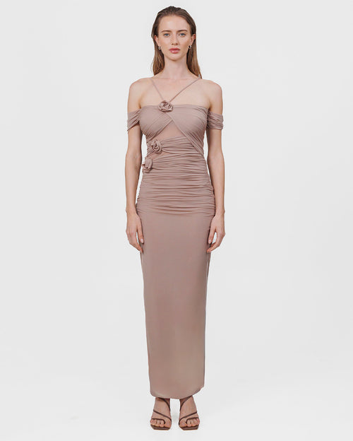 Abisso Maxi Body Dress in Chai