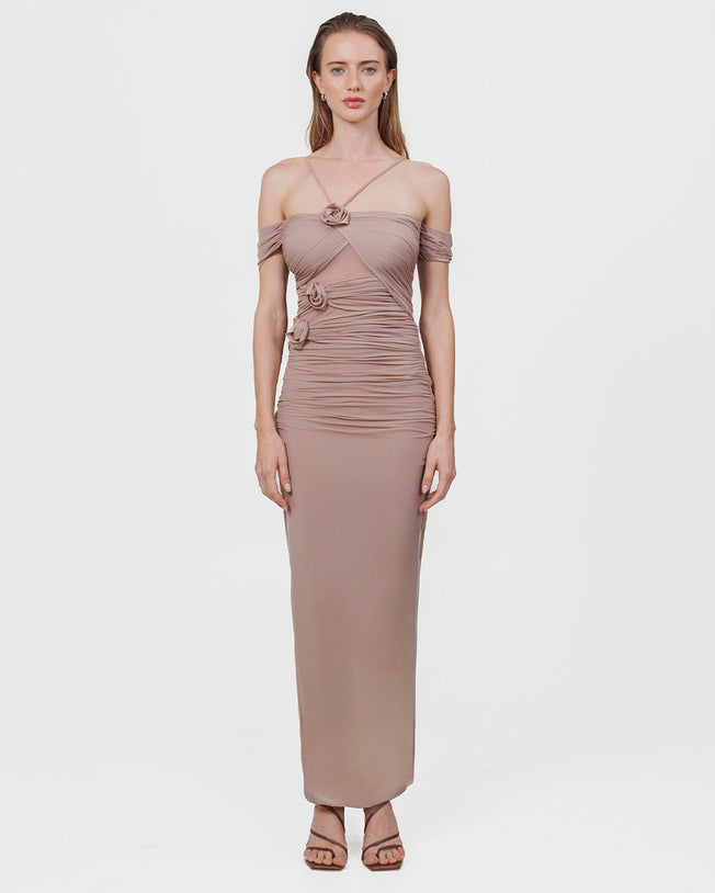 Abisso Maxi Body Dress in Chai