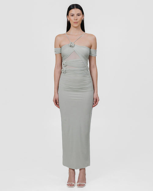 Abisso Maxi Body Dress in Sage