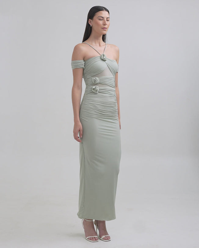 Abisso Maxi Body Dress in Sage