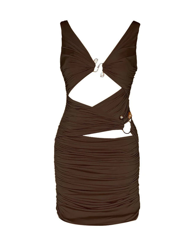 Alora Mini Dress Brown