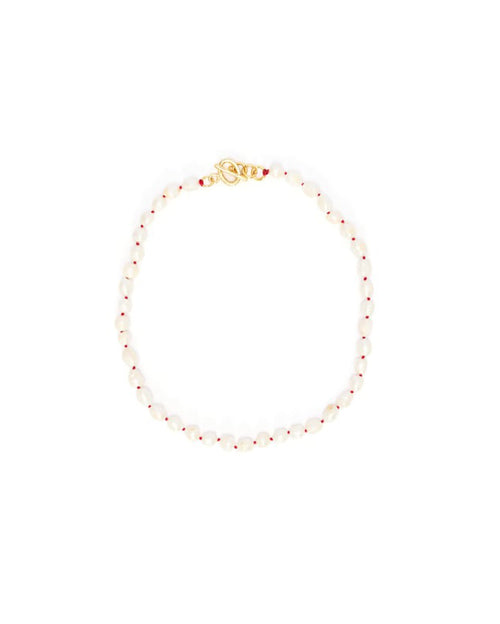 Amour Pearl Drop Red Necklace