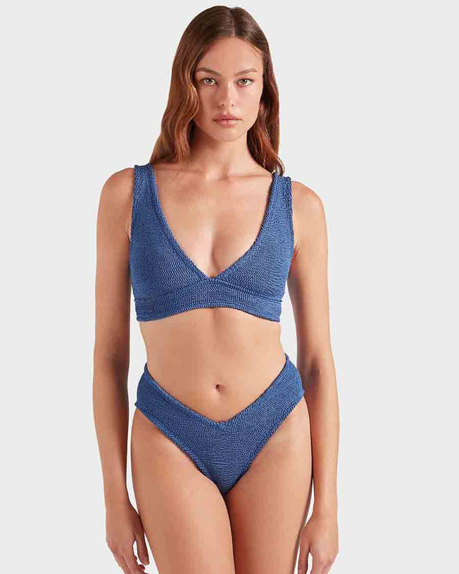 Angel Metallic Denim Bikini Set