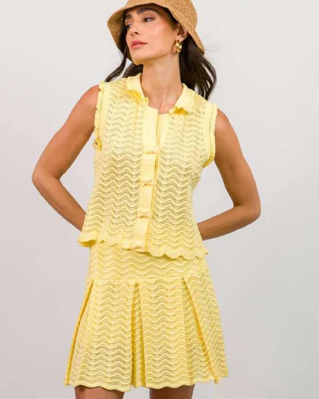 Annabelle Florence Top & Short Skirt Set - Yellow
