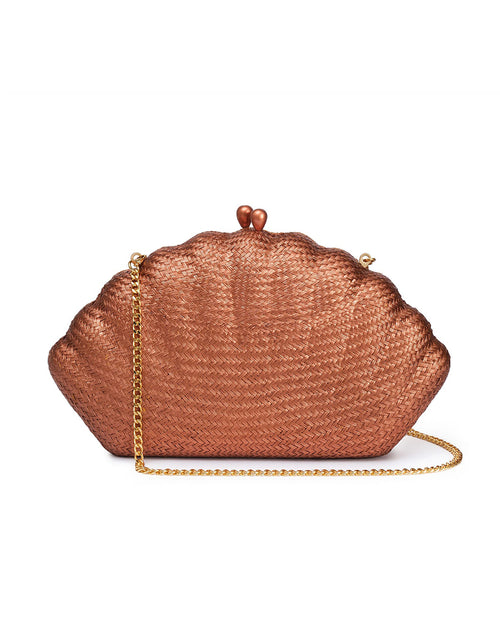 Arielle Old Bronze Clutch with Mother of Pearl Stone