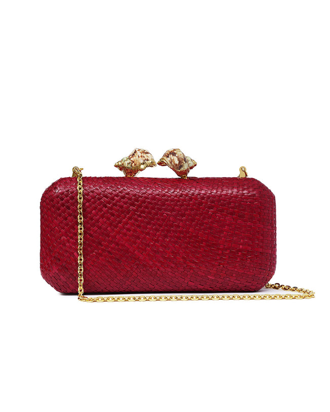 Audrey Cheery Clutch with Seashell Handle
