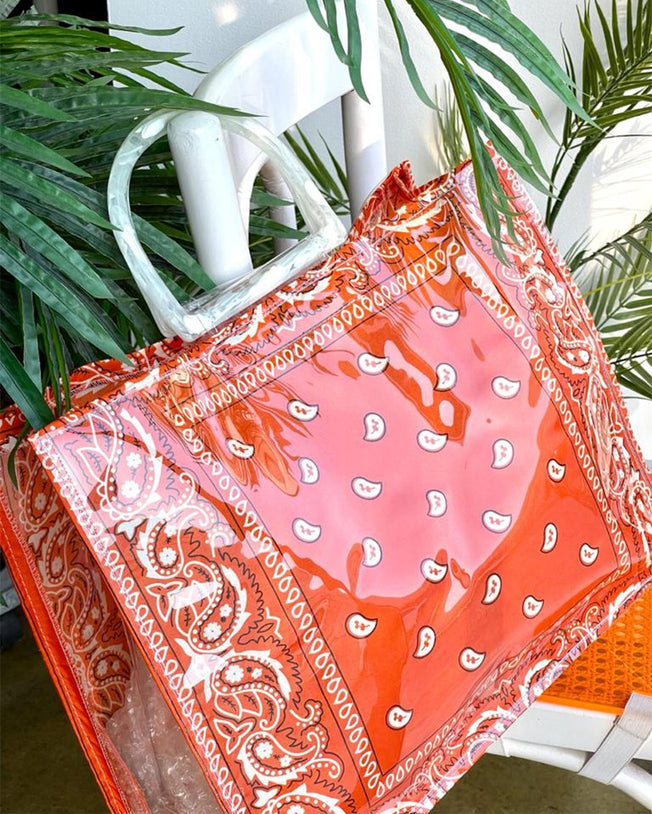 Bandana beach bag orange