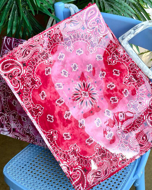 Bandana beach bag rapsberry tie dye
