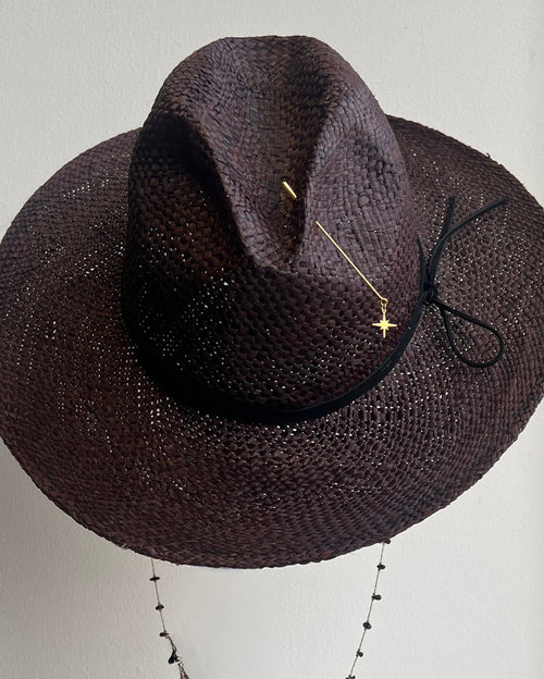 Bali Natural Stone Black Panama Hat