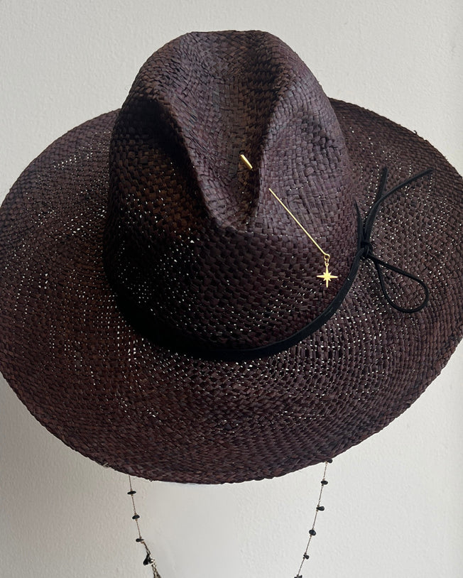 Bali Natural Stone Black Panama Hat