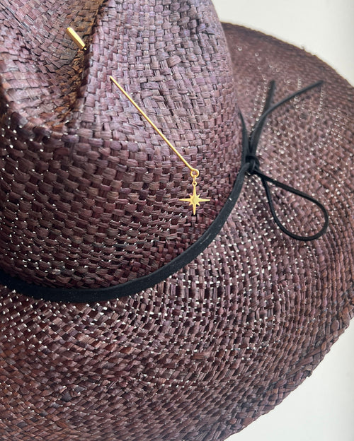 Bali Natural Stone Black Panama Hat