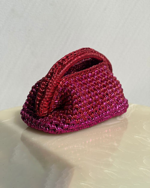 Basket Bag Red and Fuchsia