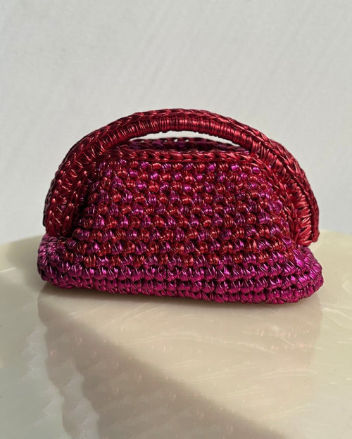 Basket Bag Red and Fuchsia