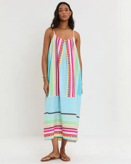 Nia Slip Long Dress in Beali Festival