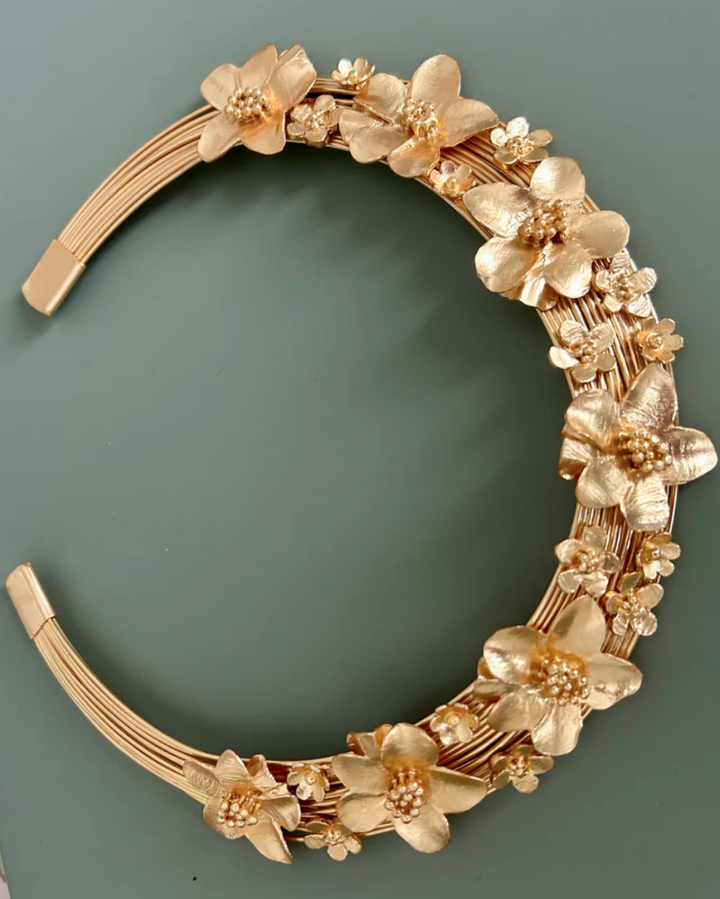 Bed of Roses Golden Floral Choker