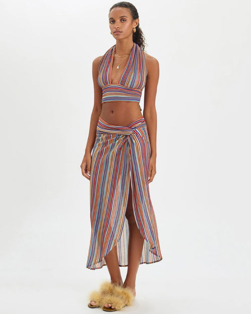 Bella Top and Noa Sarong Skirt Set Berry Fig
