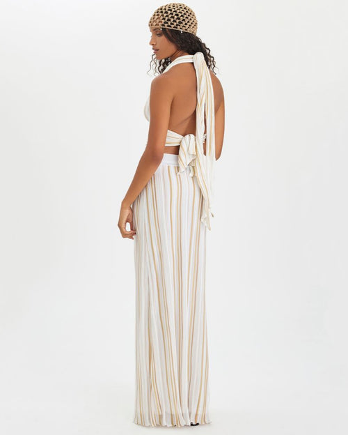 Bella Top and Skirt Set White Gold