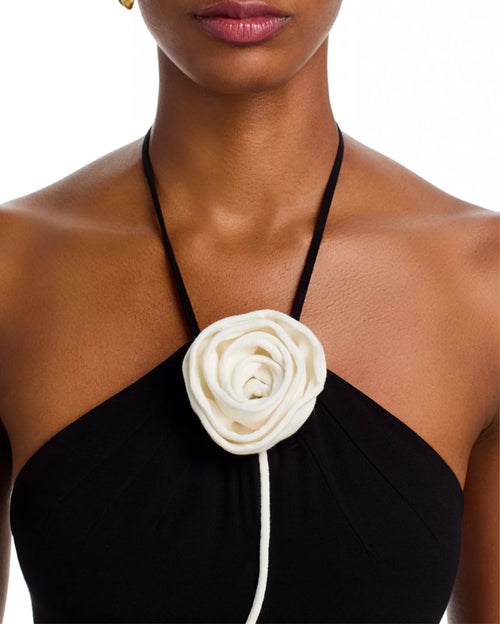 Black and White Flower Sleeveless Mini Dress