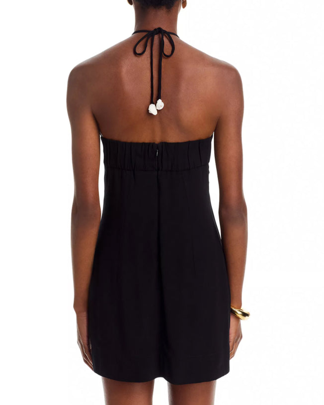 Black and White Flower Sleeveless Mini Dress