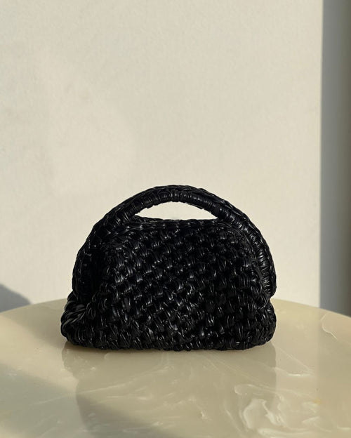 Grand Galactica Metallic Rope Black Basket Bag