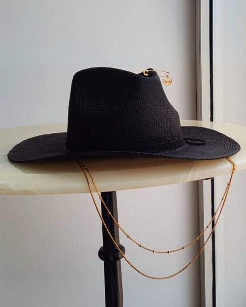 Black Fedora Panama Hat