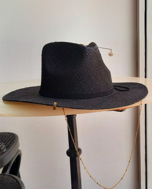 Black Fedora Ring Panama Hat