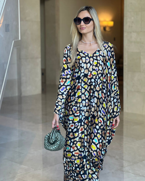 Rainbow Leopard Kimono Caftan